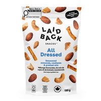 Laid Back Snacks - All Dressed Mélange d'amandes, de noix de cajou et de bretzels assaisonnés - 130g-exclusivement des noix grillées à sec