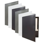 JAM Paper - Chemises plastifiées brillantes à deux pochettes - couleurs professionnelles assorties - Paquet de 6-Couleur : noir, blanc, gris.