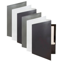 JAM Paper - Chemises plastifiées brillantes à deux pochettes - couleurs professionnelles assorties - Paquet de 6-Couleur : noir, blanc, gris.