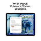 Apple - iPad Air 11 po, Puce M4, Wi-Fi, 128 Go, Comète-Apple Intelligence est un système d’intelligence personnelle qui vous aide à créer, à communiquer et à en faire plus sans effort – avec des protections de la vie privée révolutionnaires à chaque étape