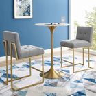 Modway - Privy Tissu rembourré Tabouret de comptoir - Or gris clair - Ensemble de 2-Tissu polyester doux pour tissu