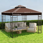 Outsunny - toit de rechange pour gazebo 10 pi L x 10 pi l avec trous de drainage, 370 g/㎡, UPF30+, seulement la couverture supérieure, café-Fermetures à scratch et poches dans les coins pour une installation et un retrait faciles