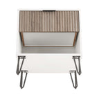 Manhattan Comfort - Table de nuit moderne DUMBO 20,07" à 1 tiroir - Blanc et gris rustique - Lot de 2-10