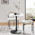 Modway - Lippa 24 po Carré Bois Table à manger, Noir Blanc-Socle métallique résistant aux éclats