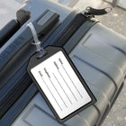Beslayn - Étiquettes de bagages lourdes avec boucles en plastique - Couverture de fenêtre et inserts inclus - Noir - Pack de 20-Sangle en plastique de 6" incluse