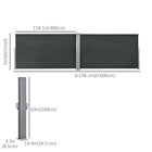 Outsunny - Store latéral double rétractable - gris-Réglable en angle et en longueur
