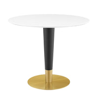Modway - Zinque 36 po Table à manger, Or Blanc-Table à manger moderne