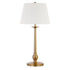 Hudson&Canal - Lampe de table Wilmer de 71 cm de haut avec abat-jour en tissu, - Laiton/Blanc-Design moderne et contemporain pour votre salon, espace de travail ou table de chevet