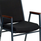 Flash Furniture – Chaise empilable robuste à revêtement noir à motifs et rembourrage de 3 po Hercules, avec accoudoirs, 4/pqt-Rembourrage en tissu noir à motifs