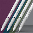 Sharpie - Stylos S-Gel, stylos gel à barillet tendance, corps blanc perle, pointe moyenne (0,7 mm), assortiment de couleurs riches et profondes, 4 unités-Prise en caoutchouc profilée pour une expérience d’écriture confortable