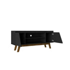 Manhattan Comfort - Meuble TV Marcus 53,14 po style Mid-Century Modern - Noir Mat-Comprend 4 étagères fixes