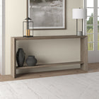 Hudson&Canal - Console Osman 64" L - Chêne gris vieilli-Fini en chêne gris vieilli aspect bois