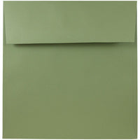 JAM Paper - Enveloppes d'invitation carrées - 8,5 x 8,5 - vert olive - Paquet de 25-Fabriqué à partir de papier de 28 lb de haute qualité et doté d'une fermeture en gomme