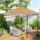 Outsunny - Remplacement de toit de pavillon carré 10 pi L x 10 pi l, couverture supérieure beige protégée UV-Dessus ventilé pour une bonne circulation de l'air et rester au frais  