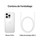 Apple - iPhone 16 Pro 6,3" - 128 Go - Titane blanc - Bell et Virgin Plus-Connectivité Satellite: Quand aucun réseau cellulaire ou Wi-Fi n'est à sa portée, iPhone peut se connecter à un satellite pour vous permettre d'envoyer et de recevoir des textos et des Tapback. En cas d'accident de voiture grave, il peut contacter les secours si vous n'êtes pas en mesure de le faire