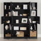 South Shore - Liora - Ensemble bibliothèque et 2 bibliothèques étroites 5 tablettes modulaire- Chêne noir-Matériau: Panneaux de particules laminés