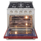 Kucht - 30 po Série KDF Cuisinière Pro Style au gaz propane - Acier inoxydable/Rouge-Dimensions du produit 27,75 po L x 30 po L x 36 po H