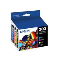 Epson - Cartouche d'encre T202 Claria - Capacité standard - Noir/Couleur CMJ-Textes nets et couleurs brillantes pour des impressions de grande qualité, encre à séchage rapide