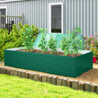 Outsunny - Jardin surélevé galvanisé - 8 pi x 4 pi x 2 pi - vert-Convient à la culture des herbes, des fleurs et des légumes 