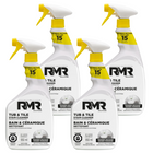 RMR Solutions - Nettoyant pour baignoires et carreaux - 946 ml (paquet de 4)-L'action moussante du Nettoyant pour baignoires et carreaux RMR vous donne non seulement un meilleur contrôle sur l'endroit où vous vaporisez, mais elle agit également comme un agent de surface (tensioactif) supplémentaire pour adhérer fermement aux surfaces de salle de bain plus complexes.