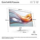 HP - Moniteur LED 527sw 27 po IPS Full HD - Blanc - 94F46AAABA-Avec le pied réglable en inclinaison, obtenez le meilleur angle de vue pour accroître votre productivité et votre confort