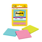 Post-it - Feuillets super collants, collection Éclat de lumière, 3 po x 3 po, 45 feuillets/bloc, 135 feuilles, paquet de 3-Les Feuillets super collants Post-it collent et recollent pour que vos idées ne passent pas inaperçues