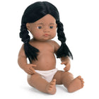 Miniland - Poupée bébé anatomiquement correcte de 15 pouces - Fille amérindienne - Ensemble de 2-Poupée anatomiquement correcte avec tête, bras et jambes articulés