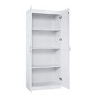 Manhattan Comfort - Cornelia 59,22 po Ensemble Moderne 2 Pièces Armoire de Rangement à 8 Étagères - Blanc-Base de balai avec patins en feutre non marquants