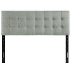 Modway - Emily Tissu rembourré Tête de lit King, Gris-Rembourrage en polyester doux