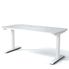 MotionGrey - Bureau assis-debout à deux moteurs electriques reglable en hauteur pour la maison/bureau-Cadre blanc -Plateau blanc-Dessus de bureau 55 po x 28 po , hauteur reglable de 24 po à 49 po
