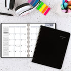 AT-A-GLANCE - Agenda mensuel 2026 - 8 3/4 po H x 6 7/8 po l - noir - bilingue-Couverture en similicuir noir