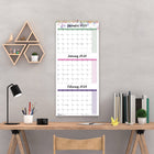 Blueline - 2026 Calendrier mural mensuel de 3 mois par feuille 14 mois - 27 po x 12-1/4 po - Passion - Anglais-Reliure spirale double dorée avec oeillet pour suspendre