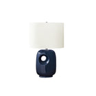 Monarch Specialties - Luminaire - 26 po H Lampe De Table - Céramique Bleue - Abat-Jour Ivoire / Crème - Contemporain - Moderne-Lampe de table contemporaine de 26 pouces de haut, dotée d'une élégante base en céramique bleu et d'un design découpé, alliant parfaitement l'esthétique moderne à la fonctionnalité pour illuminer tout salon, bureau ou chambre à coucher