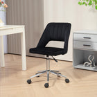 Vinsetto - Chaise d’ordinateur pivotante sans accoudoirs - noir-Forme coquille avec surpiqûres pour un look décontracté et élégant