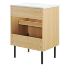 Modway - Chaucer 24" Vanette de salle de bain - Oak White-Assemblée requise