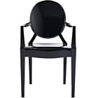 Nicer Furniture - fauteuil fantôme de Louis XVI - noir-Dimensions : 21" L x 22" P x 36" H, hauteur du siège 18,5".
