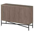Hudson&Canal - Buffet Brighton 48" L - Chêne gris vieilli-Le dessus a une capacité de poids de 75 lb, la zone de stockage intérieure peut contenir 35 lb sur chaque étagère