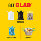 Glad - Petits sacs compostables à cordon coulissant - non parfumés - 10 L - Paquet de 15-6
