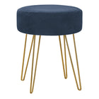 Monarch Specialties - 9002 Pouf - Tissu Bleu/Pattes Metal Or-1