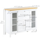 HOMCOM - Buffet 47,25 po L avec 2 tiroirs et 4 portes - blanc-Les étagères réglables sur 3 niveaux vous permettent d’adapter l’espace selon vos besoins 