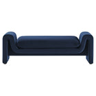 Modway - Waverly Performance Velvet Banc - Bleu Minuit-Livré entièrement assemblé
