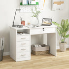 Vinsetto - Bureau d'ordinateur avec rangement - 43,3 po L x 19,7 po l x 29,9 po H - blanc-Cinq tiroirs et une étagère ouverte offrent un grand espace de rangement