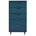 Manhattan Comfort - Granville commode moderne haute et étroite 23,62" - bleu minuit-Moderne-contemporain avec une touche de glamour - commode haute et étroite pour chambre à coucher