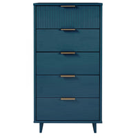 Manhattan Comfort - Granville commode moderne haute et étroite 23,62" - bleu minuit-Moderne-contemporain avec une touche de glamour - commode haute et étroite pour chambre à coucher