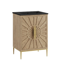 Modway - Awaken 24" Vanette de salle de bain - Noir de chêne-MDF et bois massif