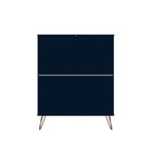 Manhattan Comfort - Rockefeller ensemble de commodes de chambre à coucher style milieu du siècle moderne - Tatiana bleu minuit - ensemble de 2-Garantie limitée du fabricant de 30 jours