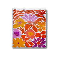 Staples - Relieur 1 po -  Motif floral ondulé-Relieur à trois anneaux de 1 po avec pellicule vinyle transparente