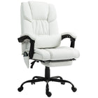 Vinsetto - Chaise de bureau de massage avec vibrations 6 points et repose-pieds - blanc-Six points de massage par vibrations avec 5 modes et 2 intensités pour détendre votre corps