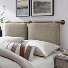 Modway - Anela Fixé au mur Chenille recouverte Tête de lit complète, Noix d’avoine-Sangles velcro