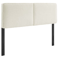 Modway - Lindee Tissu Boucle Tête de lit complète, Crème-Tête de lit style oreiller